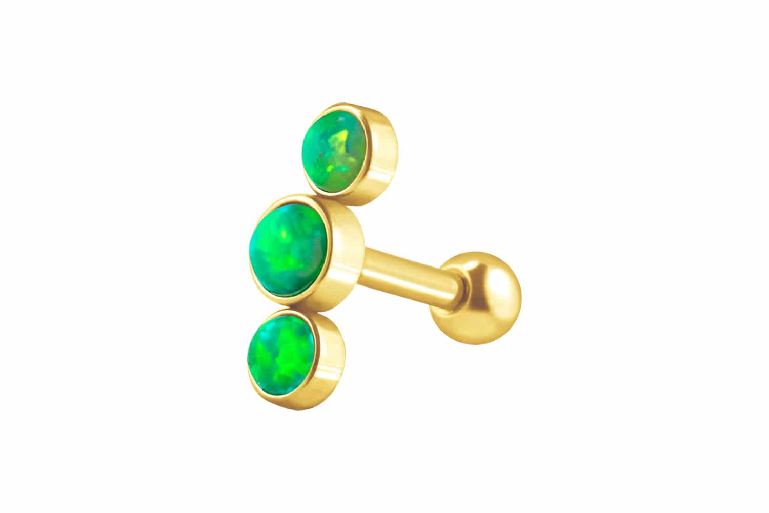 Chirurgenstahl Ohrpiercing 3 SYNTHETISCHE OPALE ++SALE++